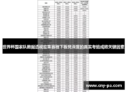 世界杯国家队数据透视密集赛程下板凳深度的真实考验成败关键因素
